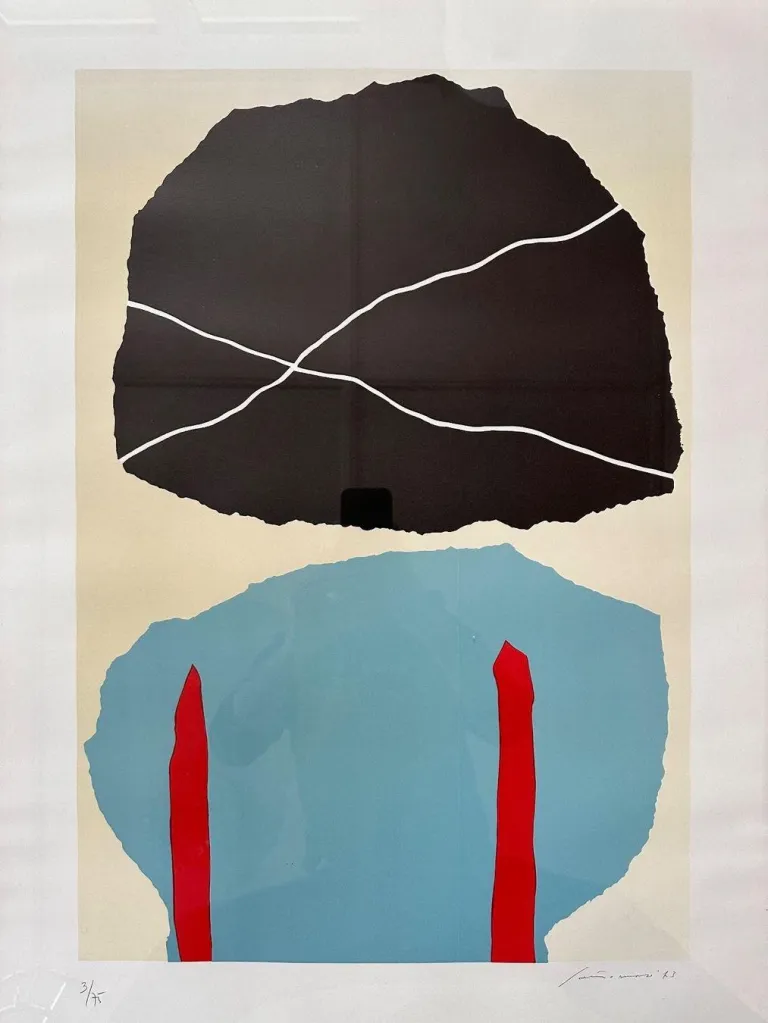 Lithografie von giuseppe santomaso il fiore nero 1973 1