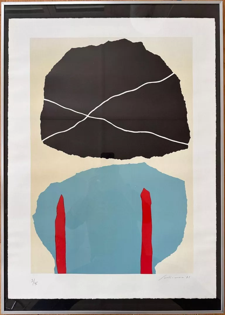 Lithografie von giuseppe santomaso il fiore nero 1973